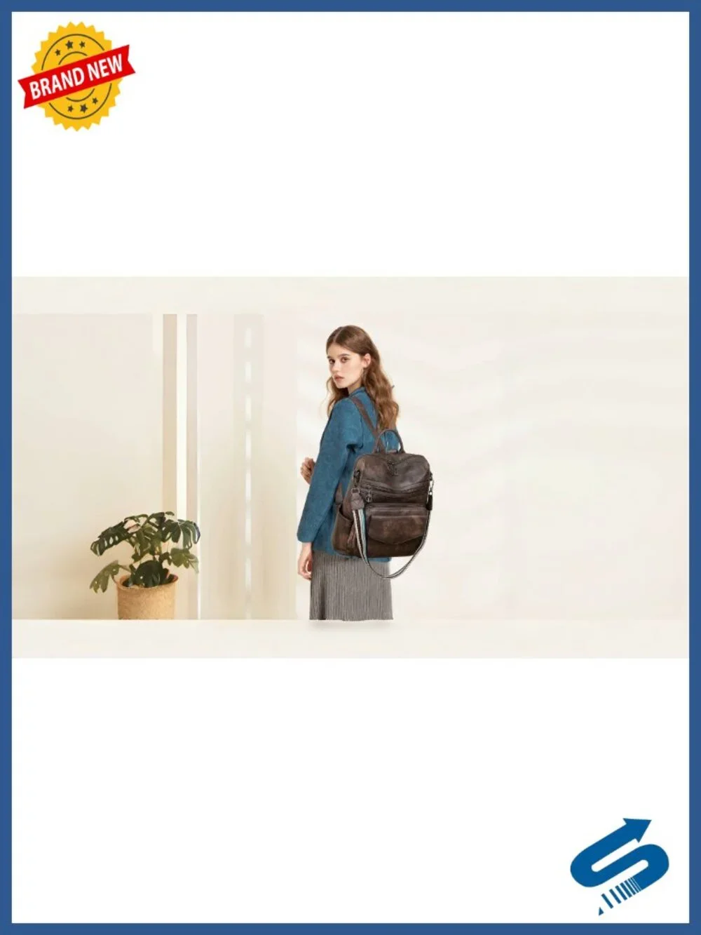 Women's Vegan Leather Convertible Fashion Backpack Purse with Wallet, Travel
